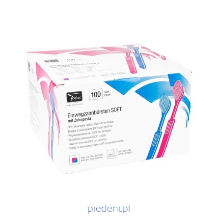 Szczoteczki jednorazowe z pastą 100szt.